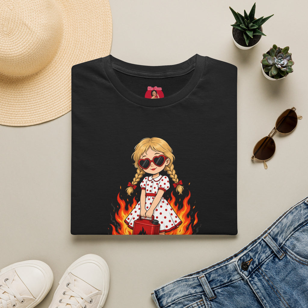 The Curse of Millhaven by Nick Cave and the Bad SeedsLoretta LottiGirl in Flames Graphic T-Shirt  'La la la I’m a little fire' Cute Retro Illustration Tee