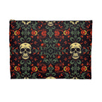 Gothic Skull Floral Pattern Zipper Pouch – Dark Aesthetic Bag in Two Sizes