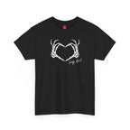 Skeleton Heart Hands Unisex Tee, Halloween Shirt, Gothic Clothing, Spooky Graphic Top, Hey Boo Halloween Costume
