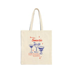 Tote Bag — "Sweetie" Retro Cocktail Illustration Cotton Canvas Tote