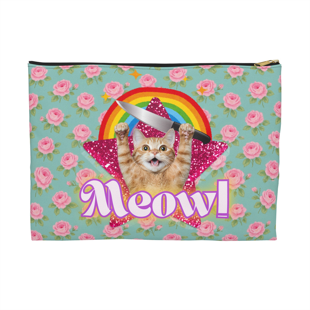 Accessory Pouch - English Roses with Psycho Kitty and Rainbow