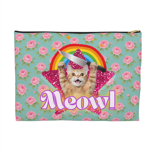 Accessory Pouch - English Roses with Psycho Kitty and Rainbow