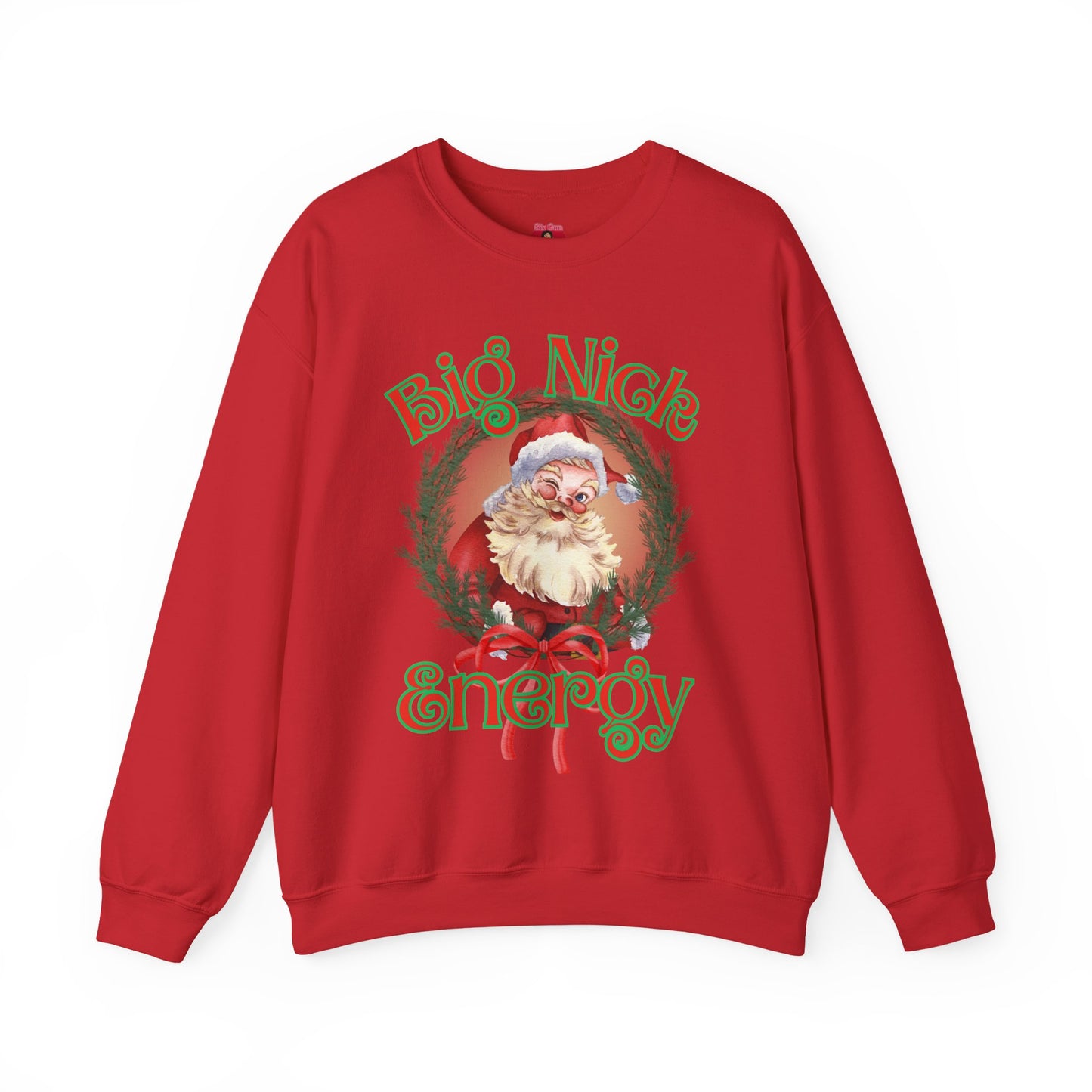 Funny Santa 'Big Nick Energy' Crewneck Sweatshirt for Christmas, Bold Vintage Design, Unique Apparel Jumper, Holiday Gift, Winter Clothing,