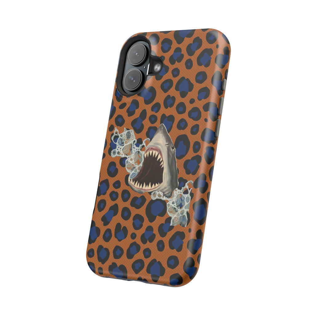 Shark Bite Leopard Print Phone Case — Magnetic Impact-Resistant