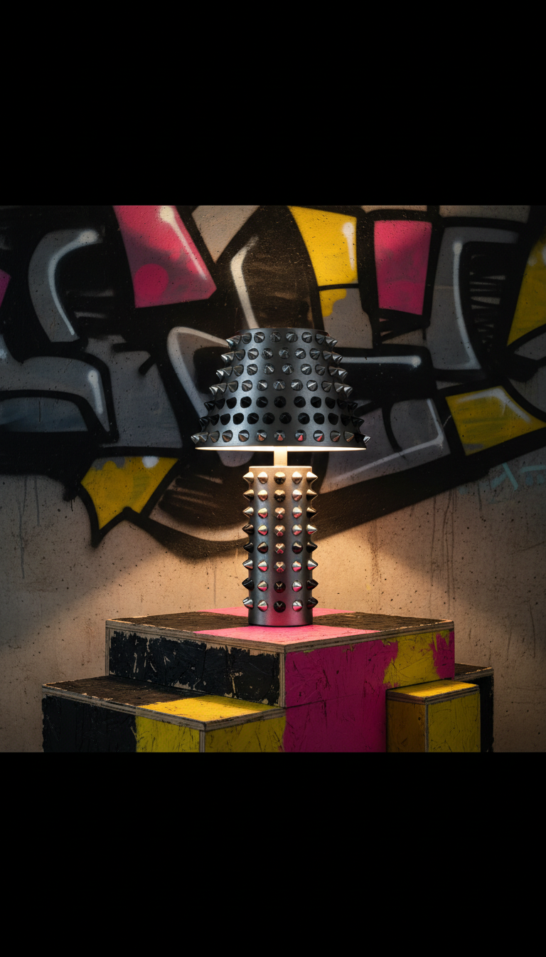 Studded Steel Table Lamp Night Rebellion