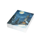 Winter Church Night Scene Greeting Cards — Holiday Blank Inside (1/10/30/50 pcs)