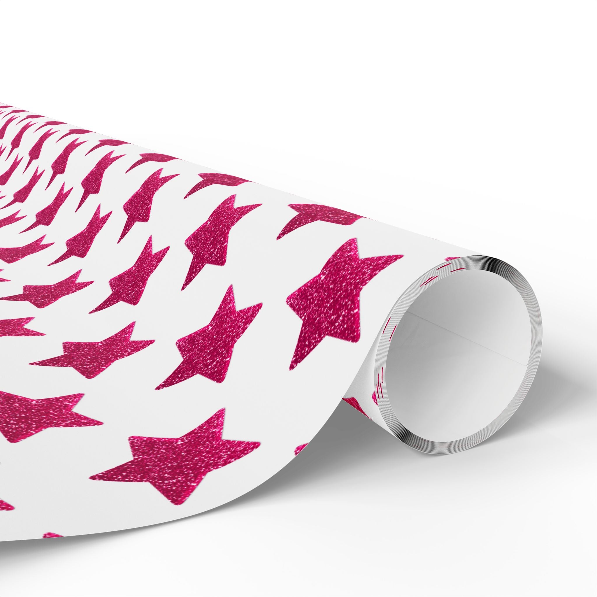 Wrapping Papers, Red Glitter Star Pattern Gift Wrap, Festive Minimalist Christmas Gift Wrap, Holiday Paper Roll, Sparkly Gift Wrap Sheets,