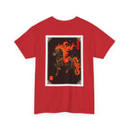 Chinease New Year, Fire Horse Graphic Tee — Flaming Horse Illustration T-Shirt (Oriental Zodiac-inspired) black, and red