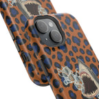 Shark Bite Leopard Print Phone Case — Magnetic Impact-Resistant