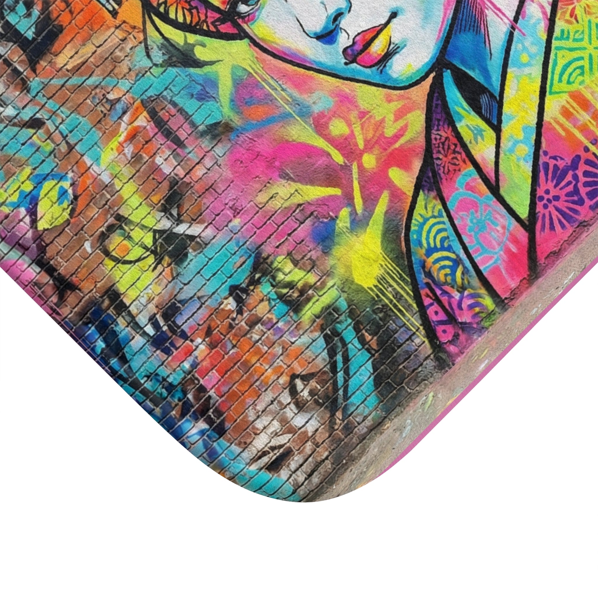 Pop Art Geisha Bath Mat — Colorful Graffiti Japanese-Inspired Bath Rug