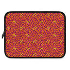 Pink Orange Leopard Print Laptop Sleeve — Bold Animal Print Protective Case