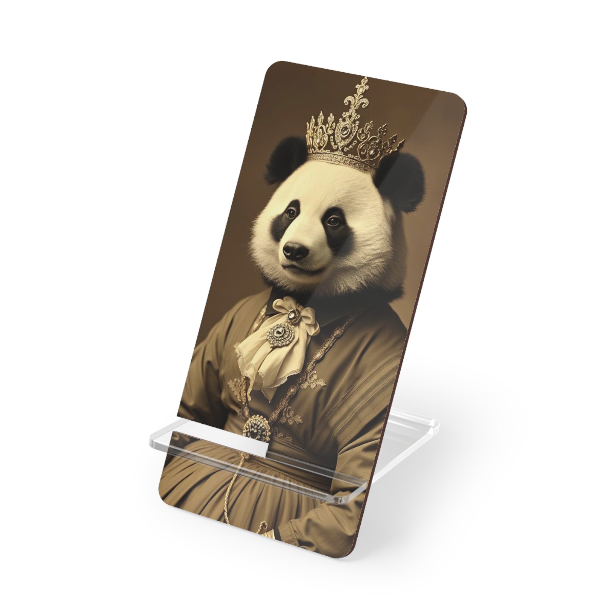 Phone Stand - Panda Bear Victorian Queen Portrait Whimsical Vintage Design