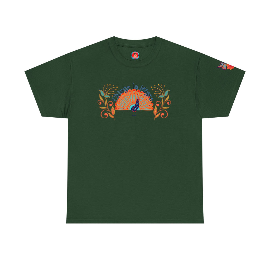 Peacock Sunset T-Shirt — Colorful Floral Folk Art Tee