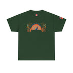 Peacock Sunset T-Shirt — Colorful Floral Folk Art Tee