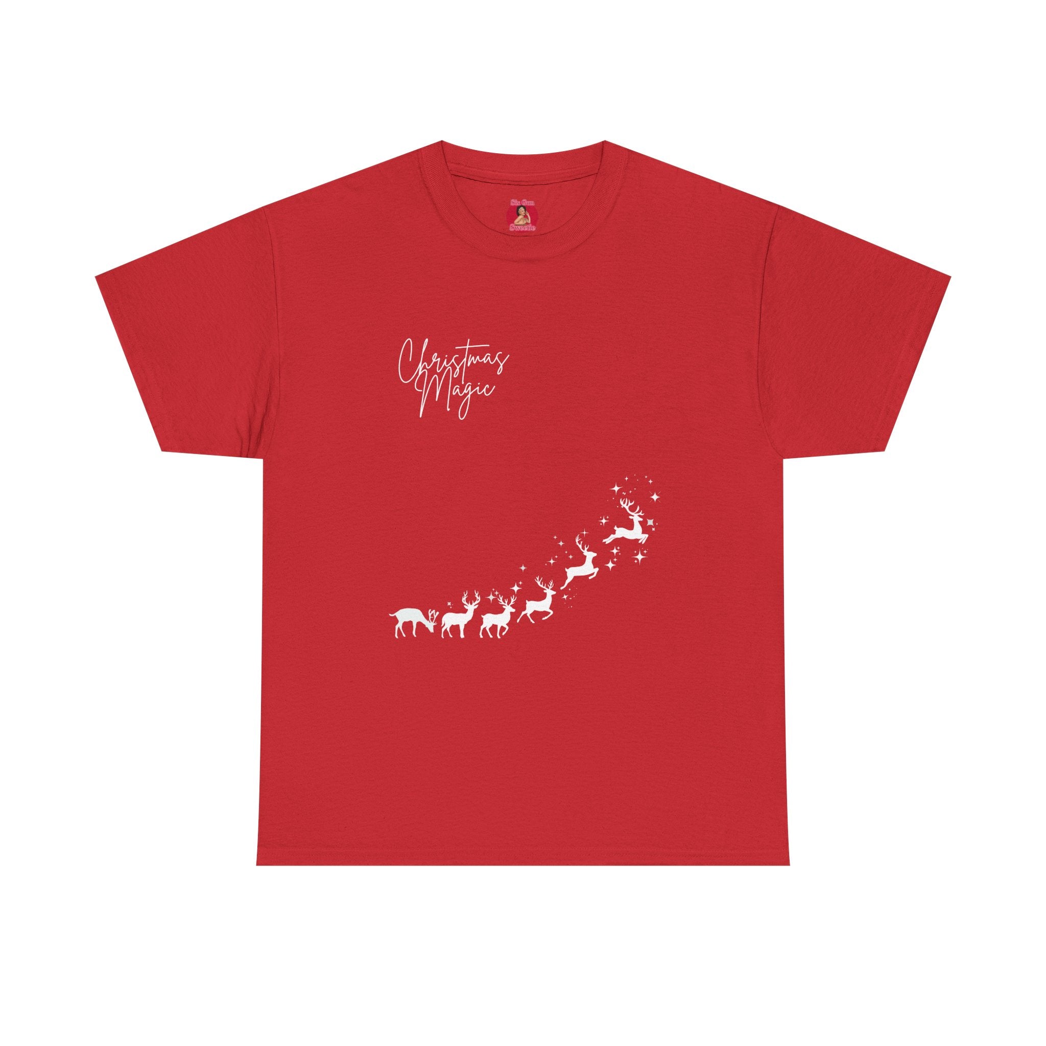 Christmas Magic Unisex Tee - Minimalist Reindeer Design