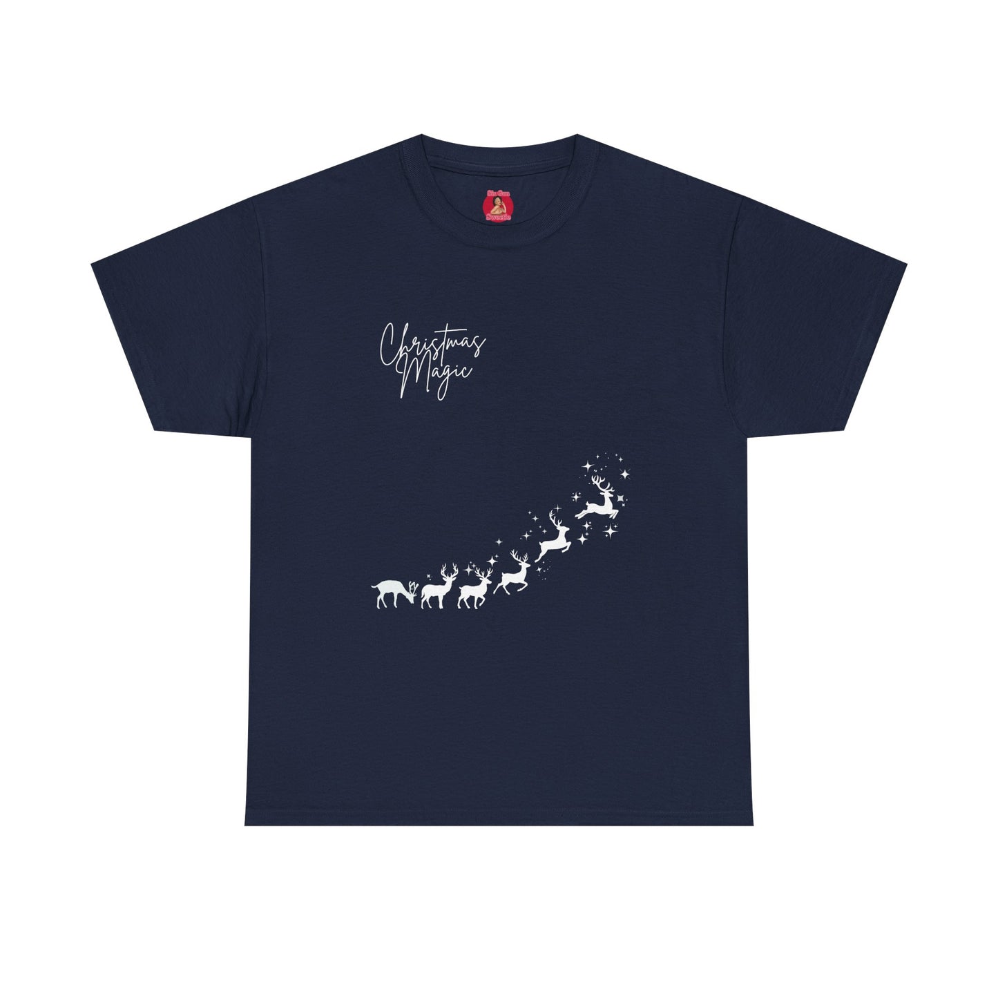 Christmas Magic Unisex Tee - Minimalist Reindeer Design