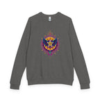 Raglan Crewneck Sweatshirt with Winged Star Rock and Roll Vintage Band Hippie Design