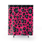 Shower Curtains - Hot Pink Leopard Print '80s Punk Queen Vibe