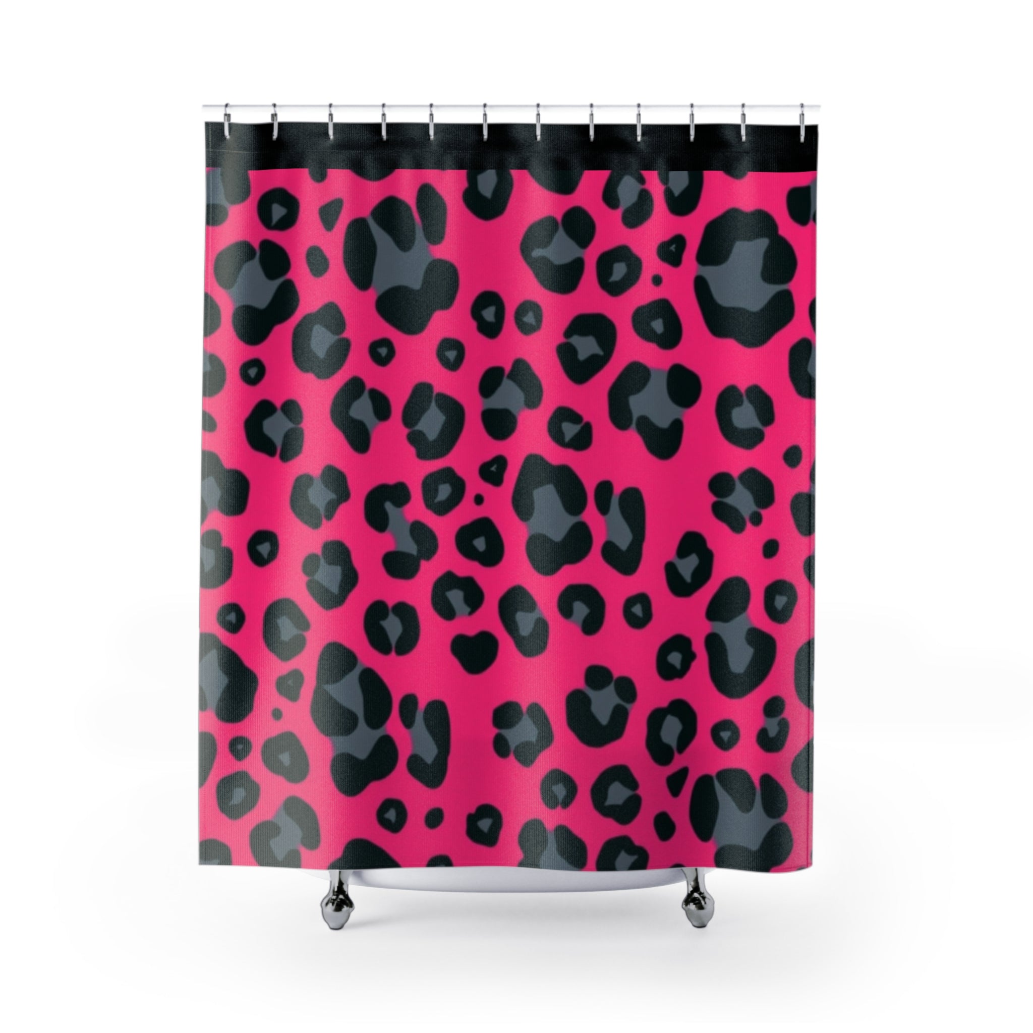 Shower Curtains - Hot Pink Leopard Print '80s Punk Queen Vibe