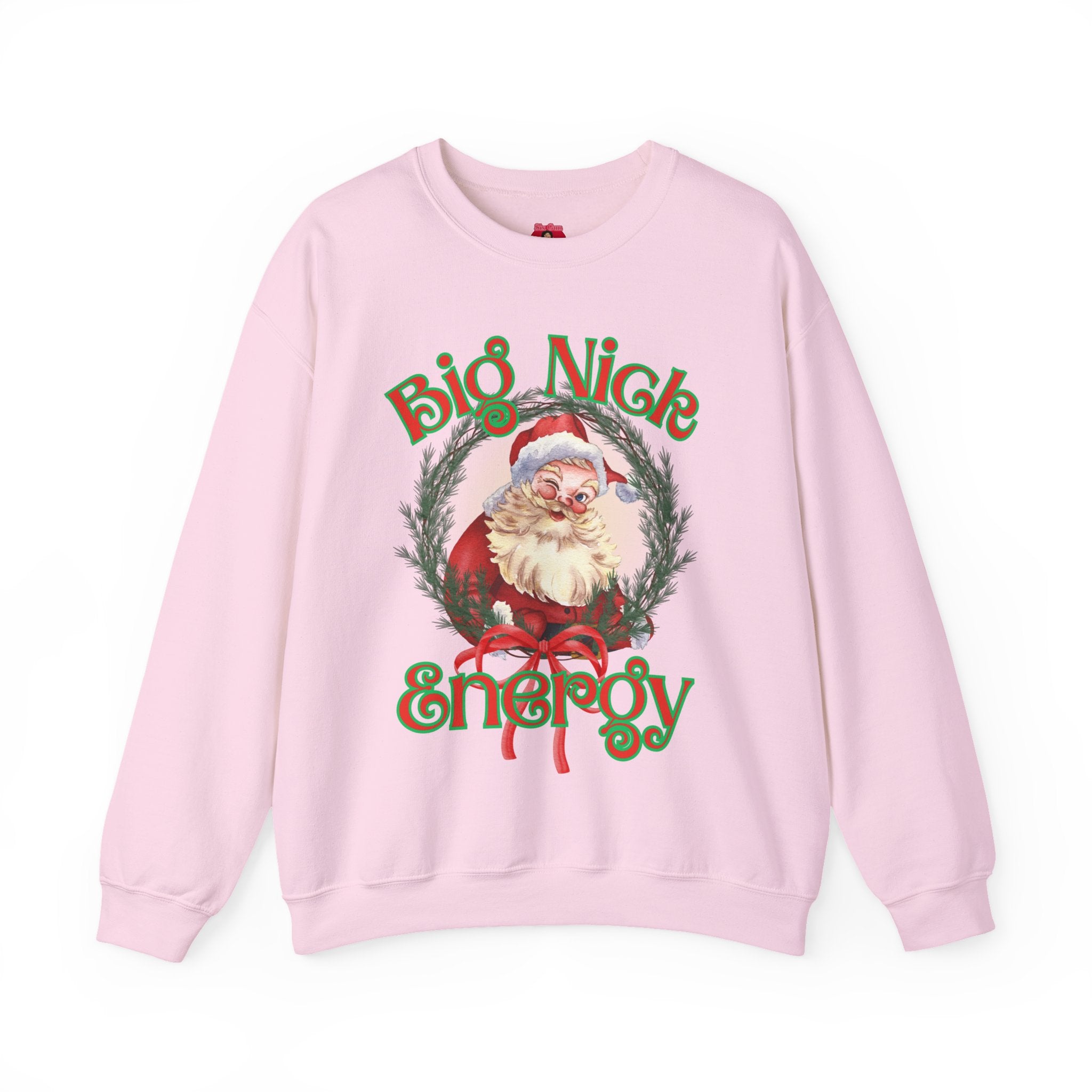 Funny Santa 'Big Nick Energy' Crewneck Sweatshirt for Christmas, Bold Vintage Design, Unique Apparel Jumper, Holiday Gift, Winter Clothing,