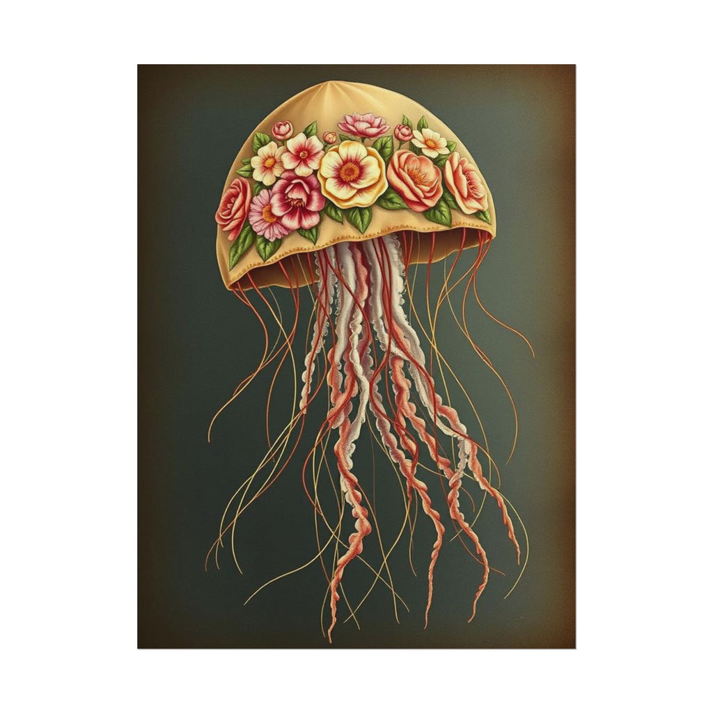 Floral Jellyfish Poster