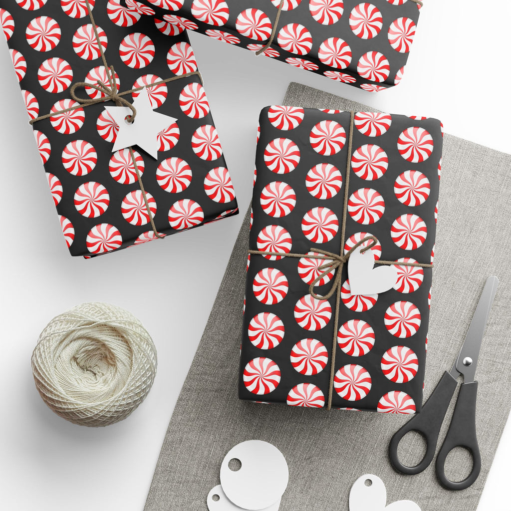 Gift Wrap - Peppermint Goth Christmas Pattern