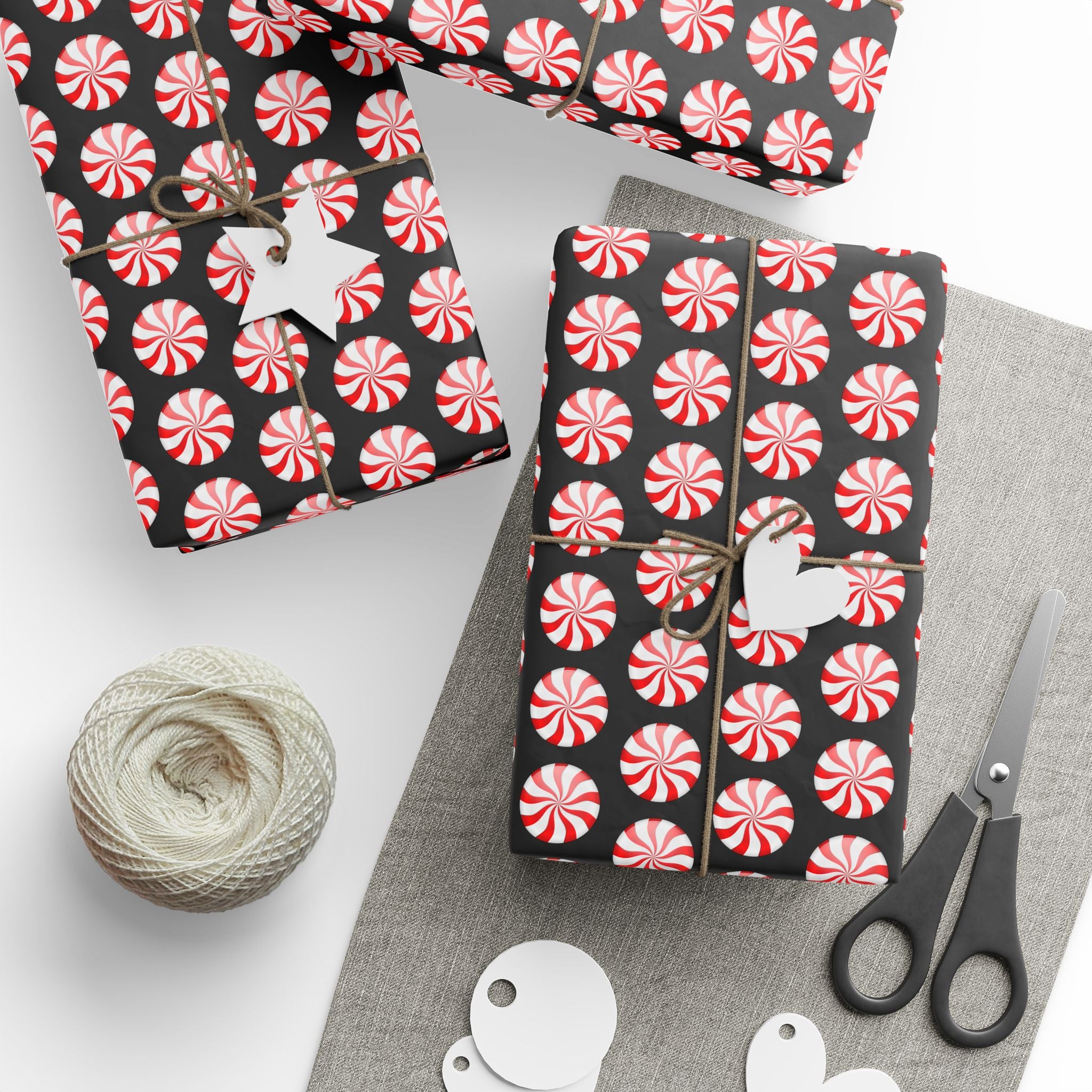 Gift Wrap - Peppermint Goth Christmas Pattern