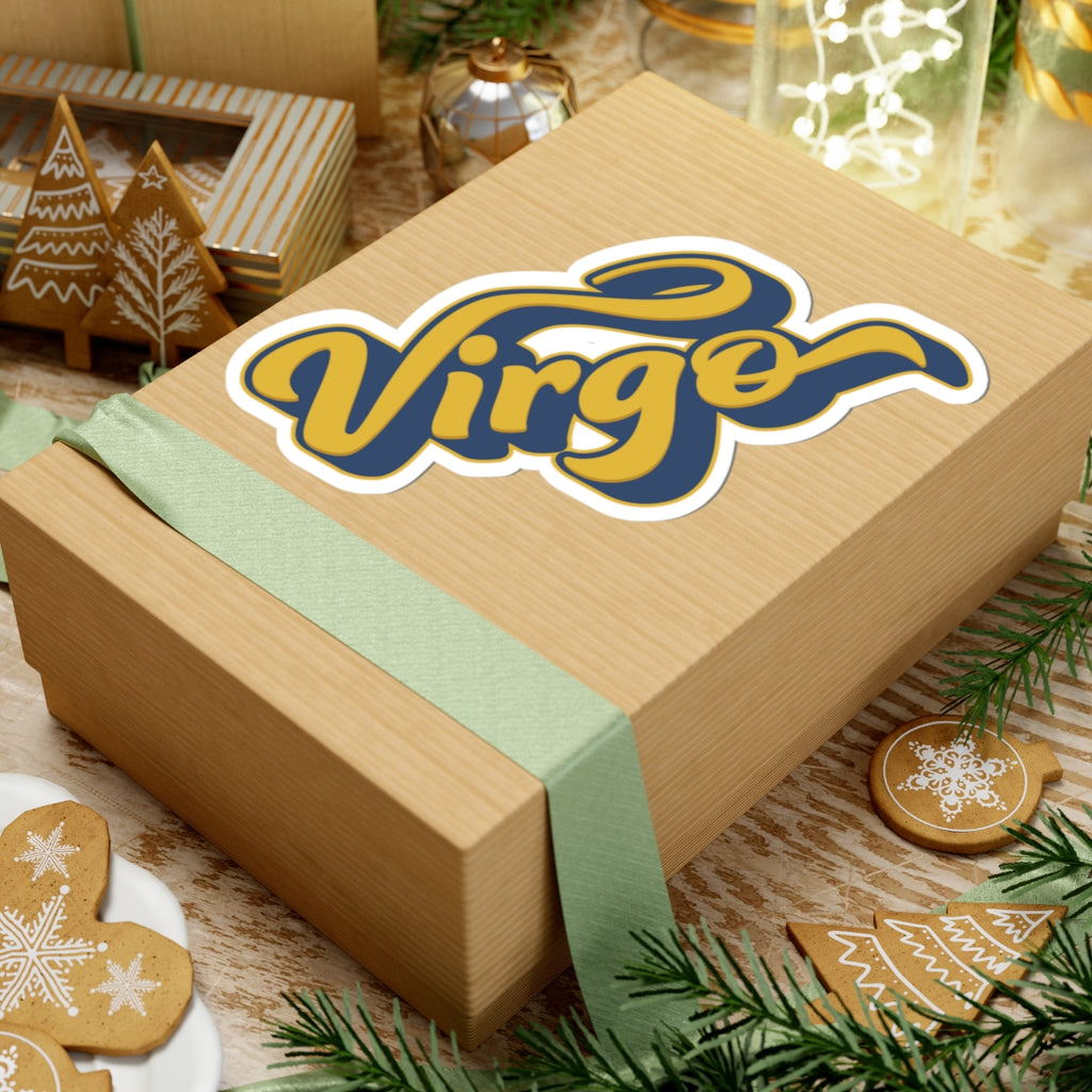 Virgo 70s Groovy Zodiac Sticker — Retro Star Sign Kiss-Cut