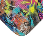 Pop Art Geisha Bath Mat — Colorful Graffiti Japanese-Inspired Bath Rug