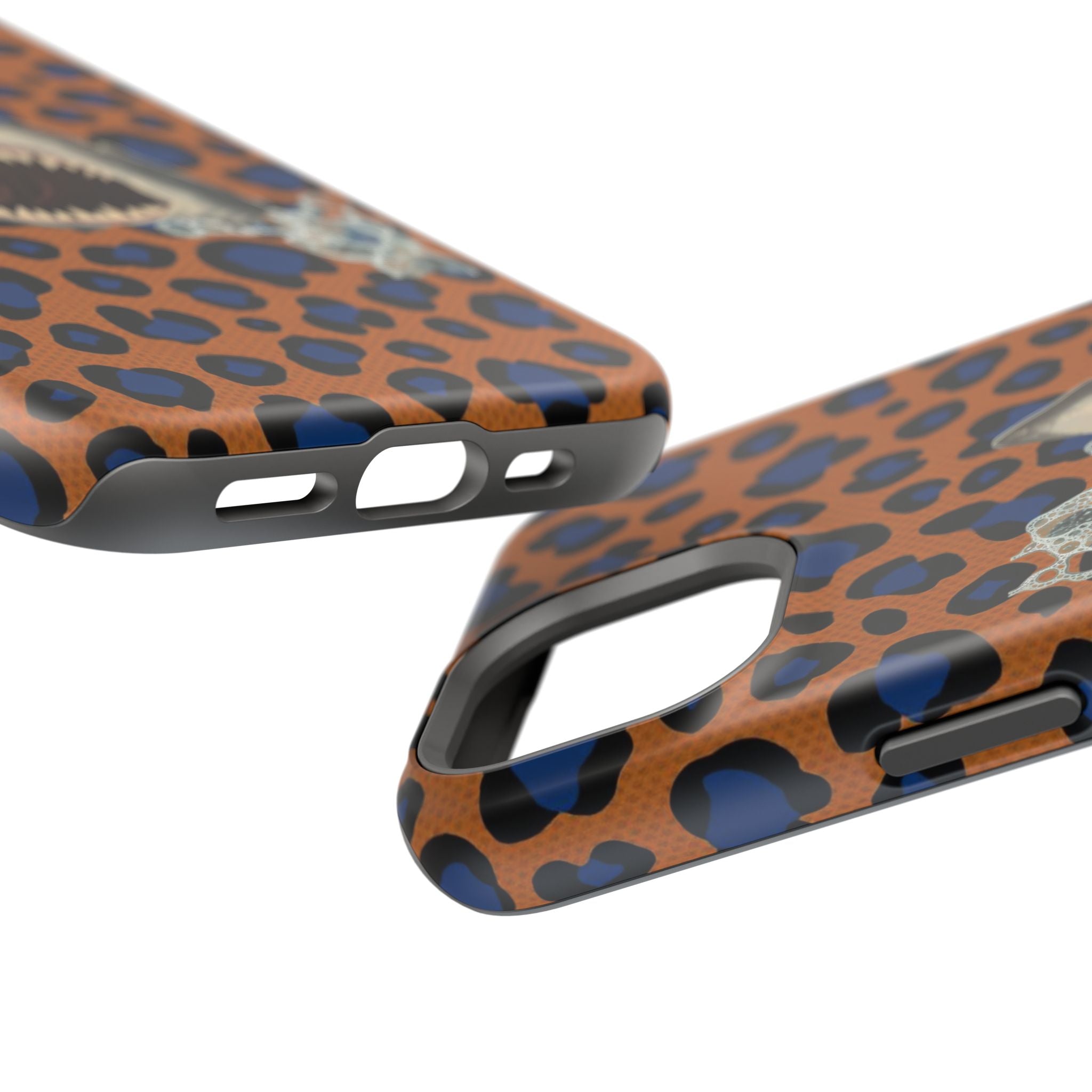 Shark Bite Leopard Print Phone Case — Magnetic Impact-Resistant