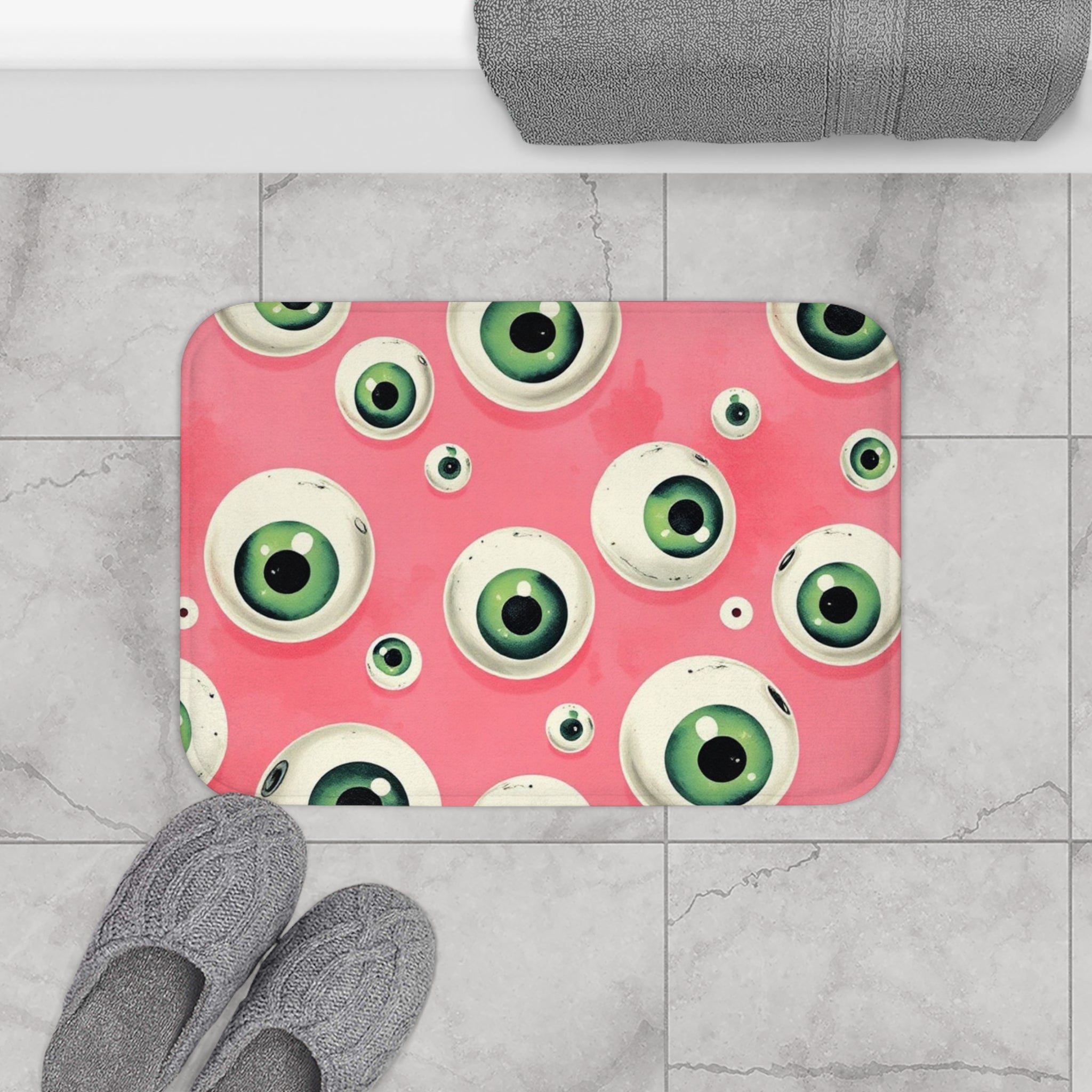 Eyeball Bath Mat - Quirky Pink Design