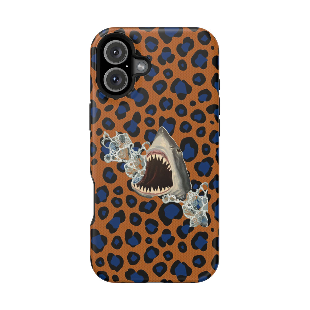 Shark Bite Leopard Print Phone Case — Magnetic Impact-Resistant