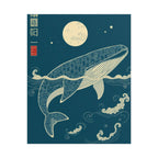 Whale Moon Poster — Rolled Nautical Art Print