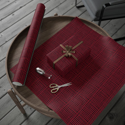 Wrapping Papers - Modern Red Woven Tread Pattern on Black Background