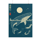 Whale Moon Poster — Rolled Nautical Art Print