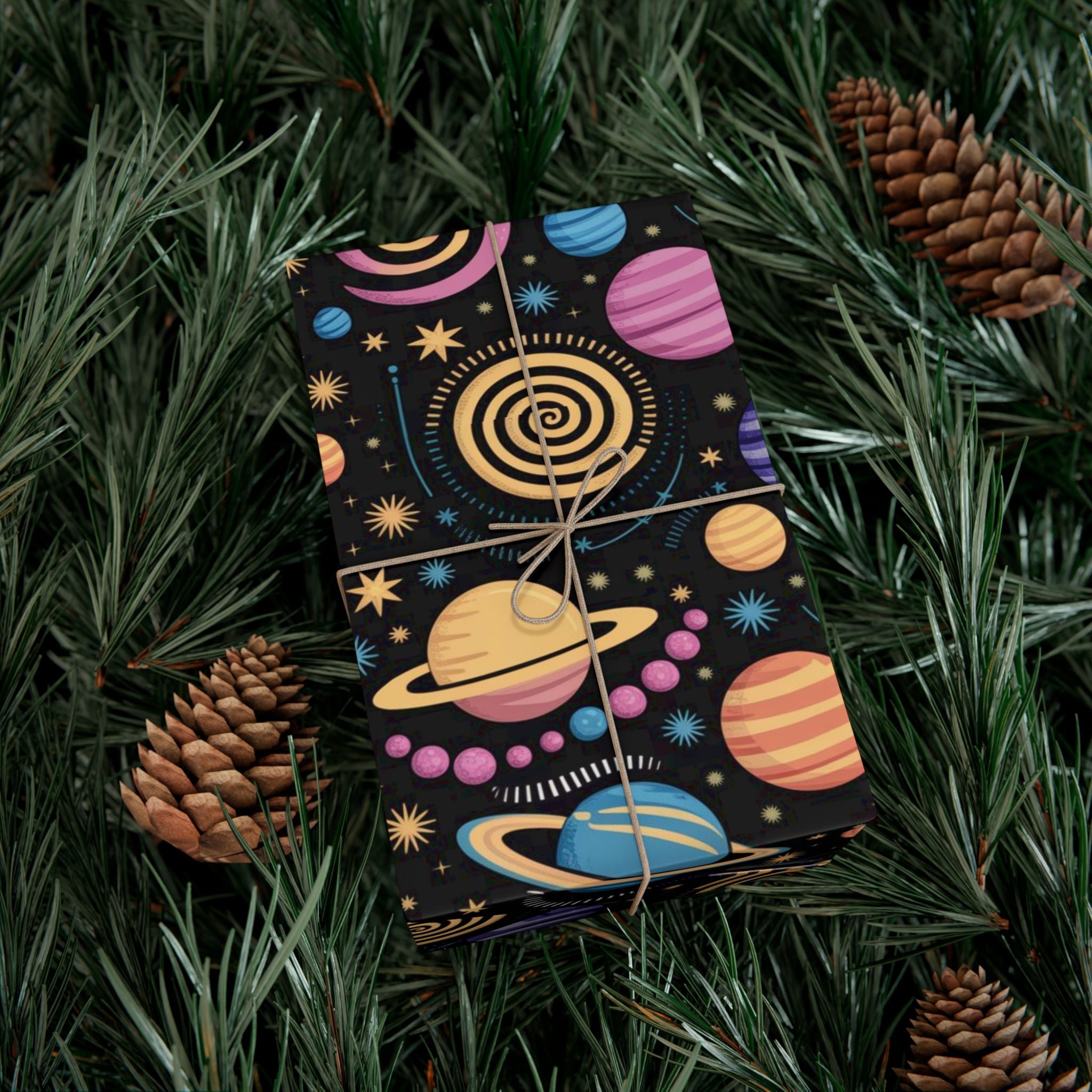 Space Planet Gift Wrap Paper — Colorful Solar System Wrapping Sheets for Kids’ Birthdays & Holidays