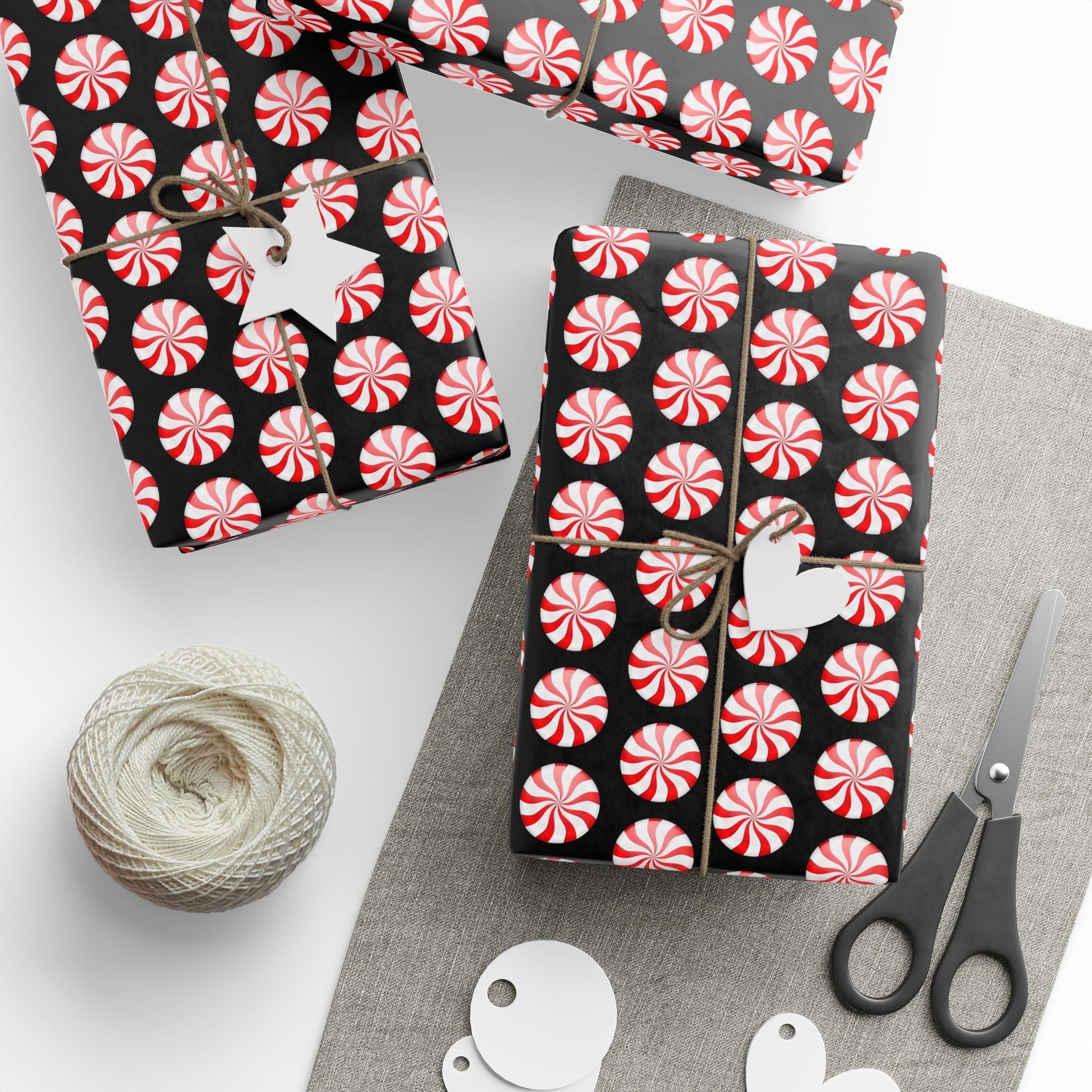 Gift Wrap - Peppermint Goth Christmas Pattern