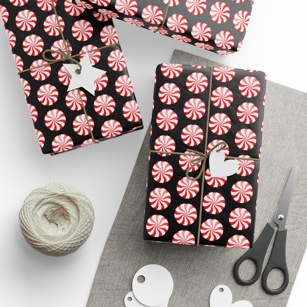 Gift Wrap - Peppermint Goth Christmas Pattern