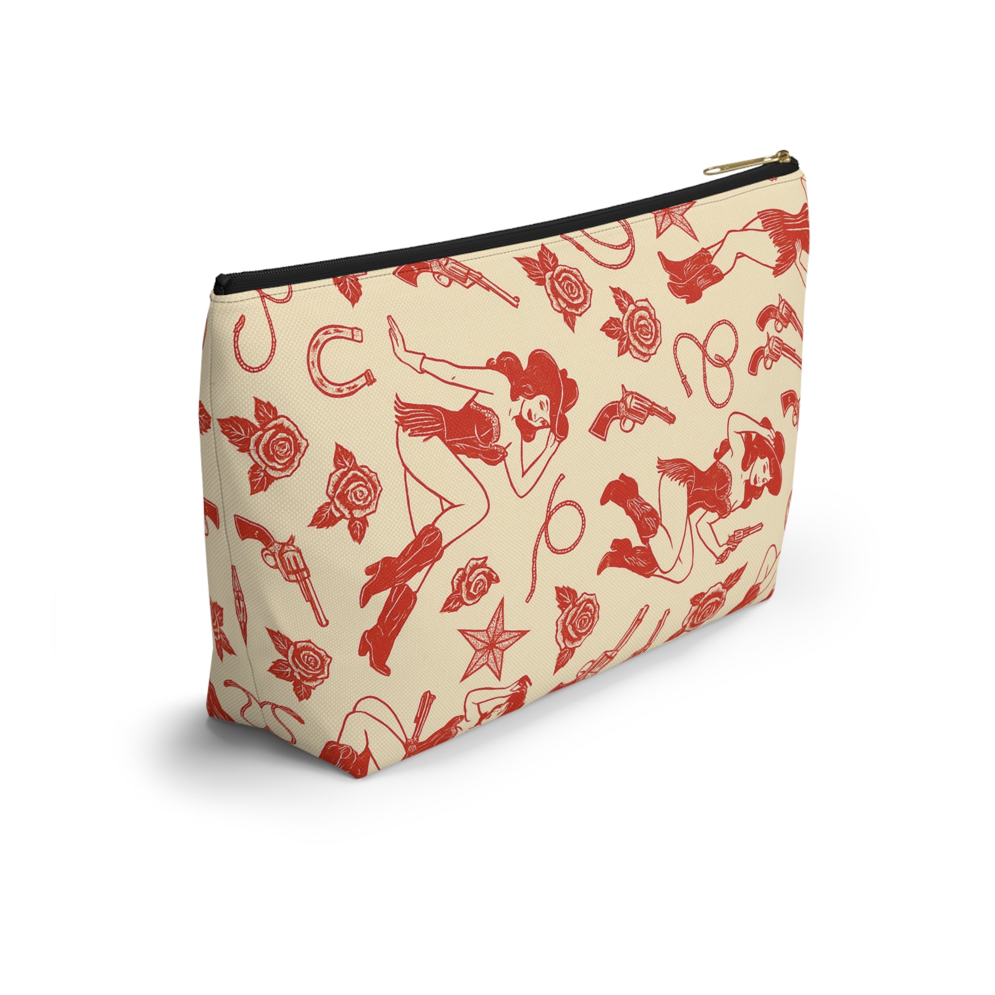 Accessory Pouch - Vintage Cowgirl Pattern