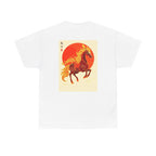 Chinease New Year, Fire Horse Graphic Tee — Flaming Horse Illustration T-Shirt (Oriental Zodiac-inspired)