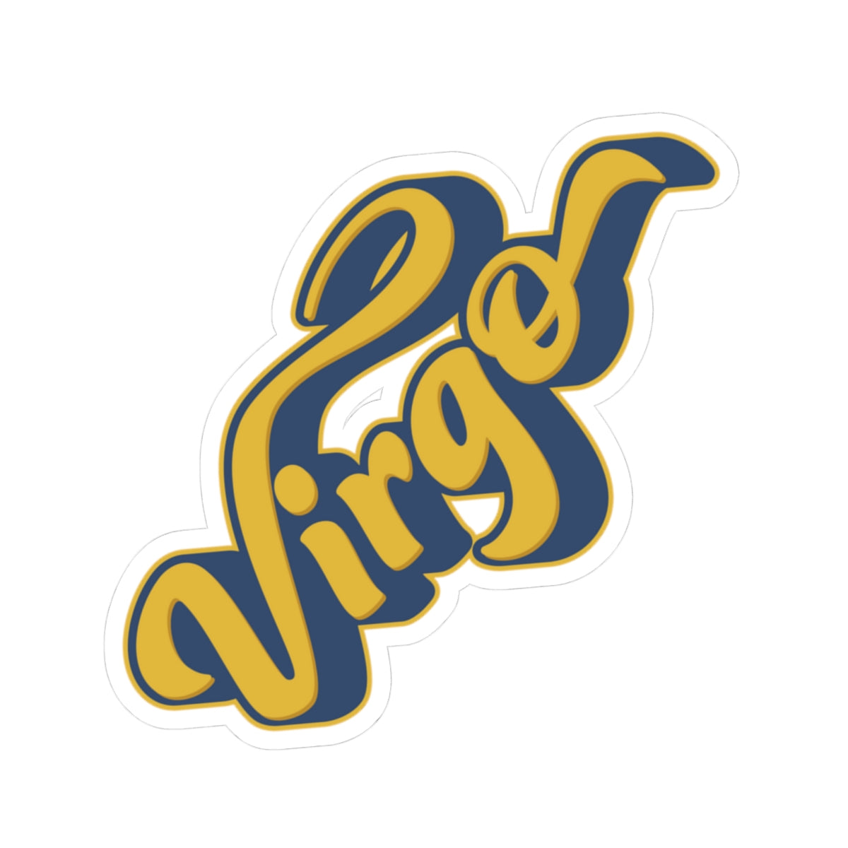 Virgo 70s Groovy Zodiac Sticker — Retro Star Sign Kiss-Cut