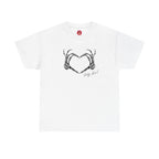 Skeleton Heart Hands Unisex Tee, Halloween Shirt, Gothic Clothing, Spooky Graphic Top, Hey Boo Halloween Costume