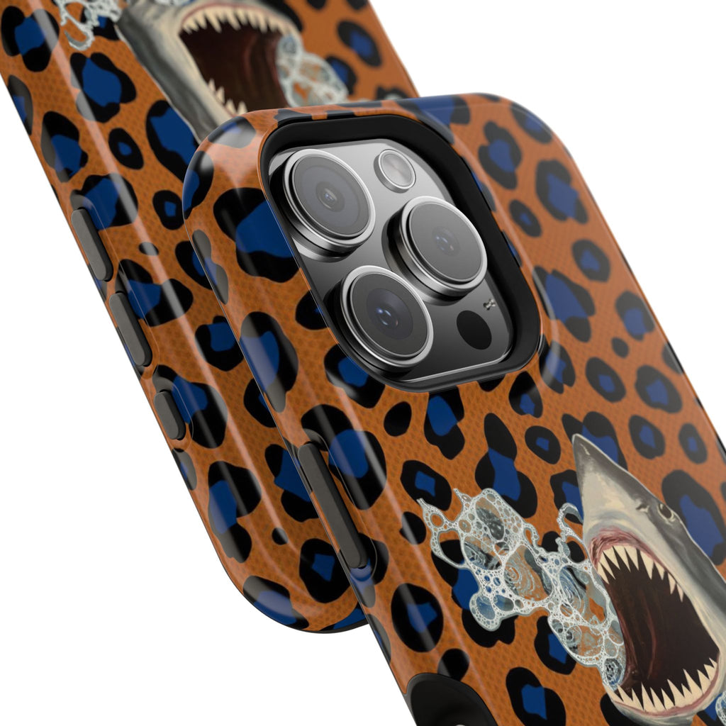 Shark Bite Leopard Print Phone Case — Magnetic Impact-Resistant