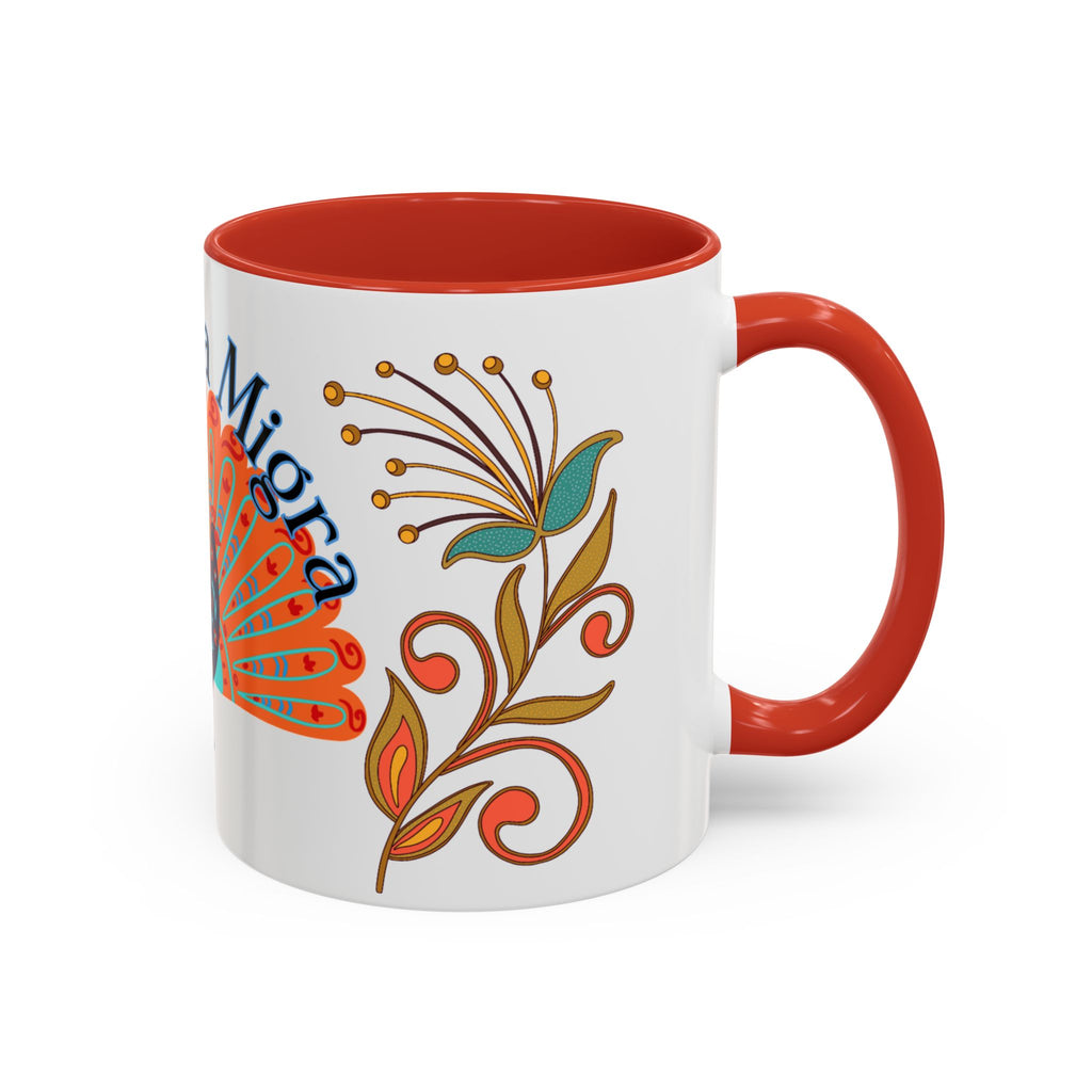Coffee Mug — "Chinga la Migra" Colorful Peacock Accent Mug