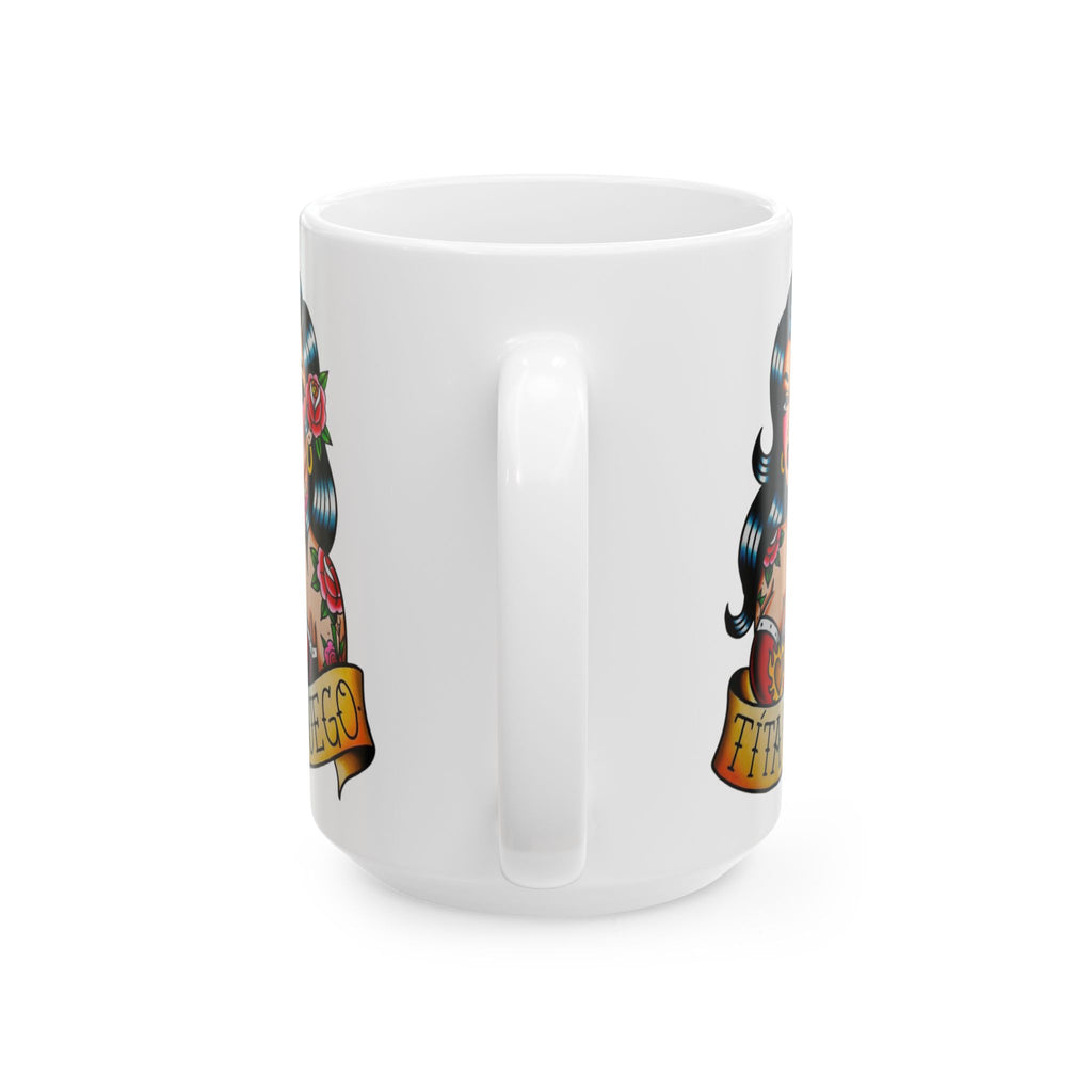 Tita Fuego "Hot Auntie" Old School Tattoo Ceramic Mug 15oz