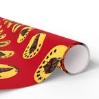 Wrapping Paper - Krampus Yellow Polka Dot Christmas Vintage Design