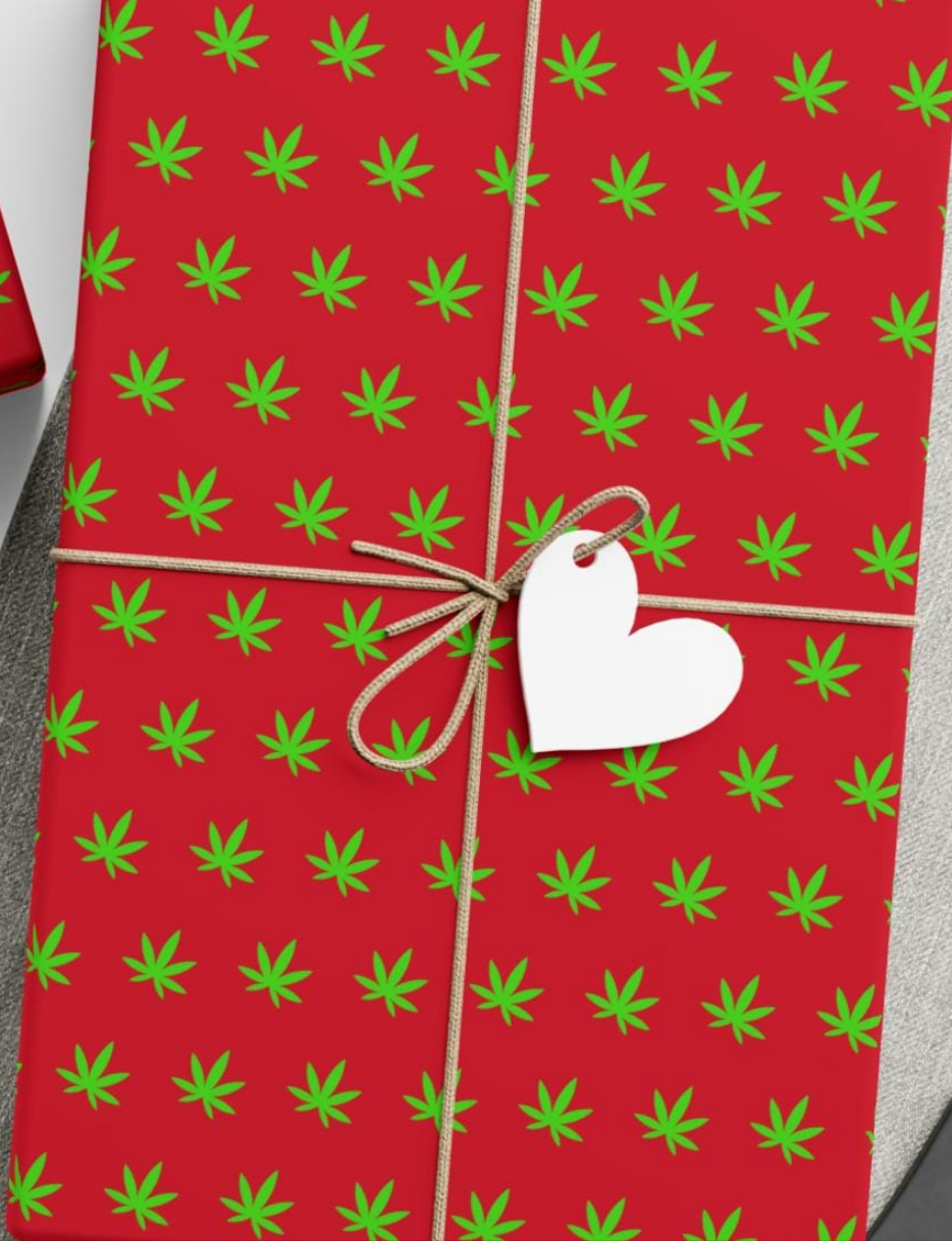 luxurious 420 gift wrapping paper cannabis leaf print Christmas paper perfect for Stoner birthday gifts