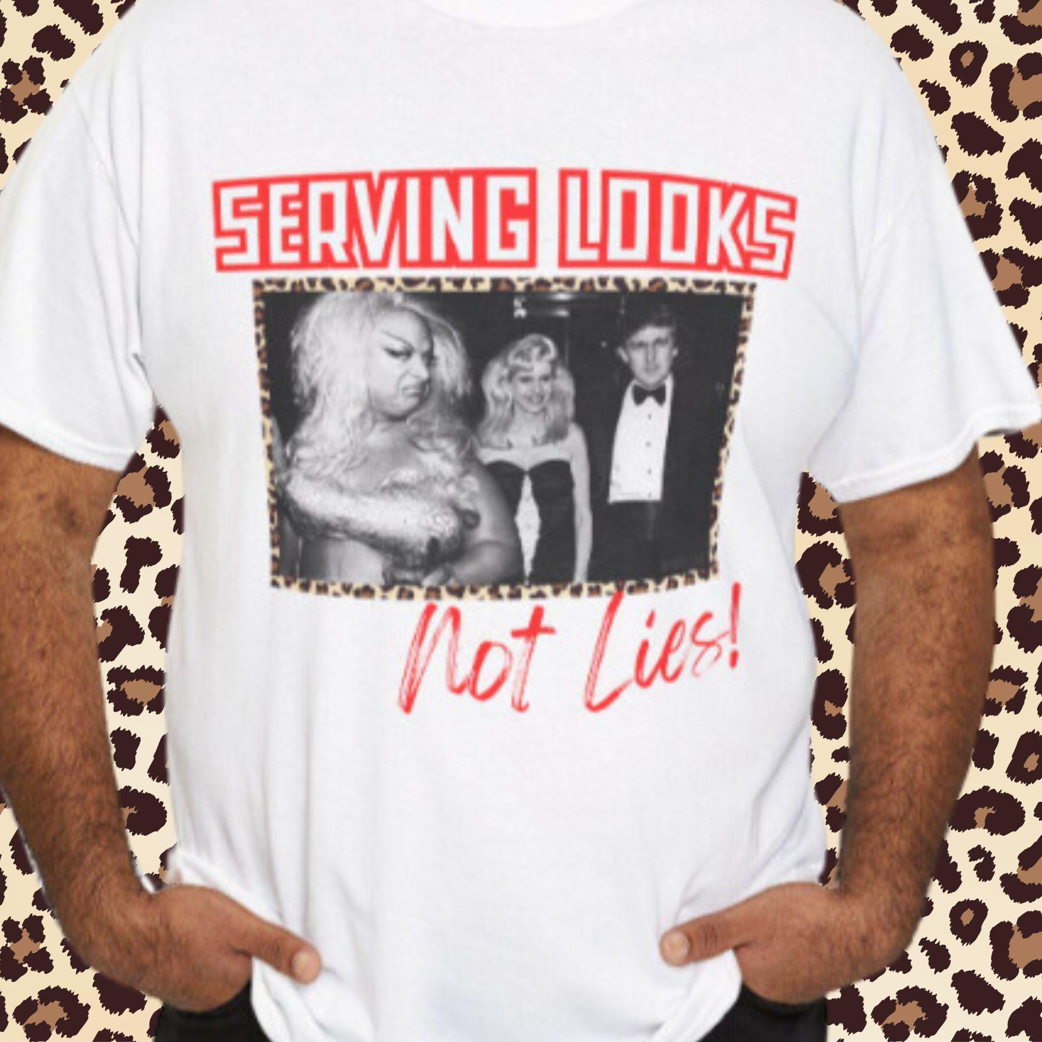 Divine 'Serving Looks, Not Lies' Unisex Tee, Iconic Photo, Political Statement, Anti-Trump Shirt, LGBTQ Pride