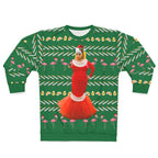 Divine Pink Flamingos Ugly Christmas Sweatshirt, Babs Johnson Santa Claus Unisex Jumper, Holiday Sweater Pullover, Funny Xmas Top, Retro