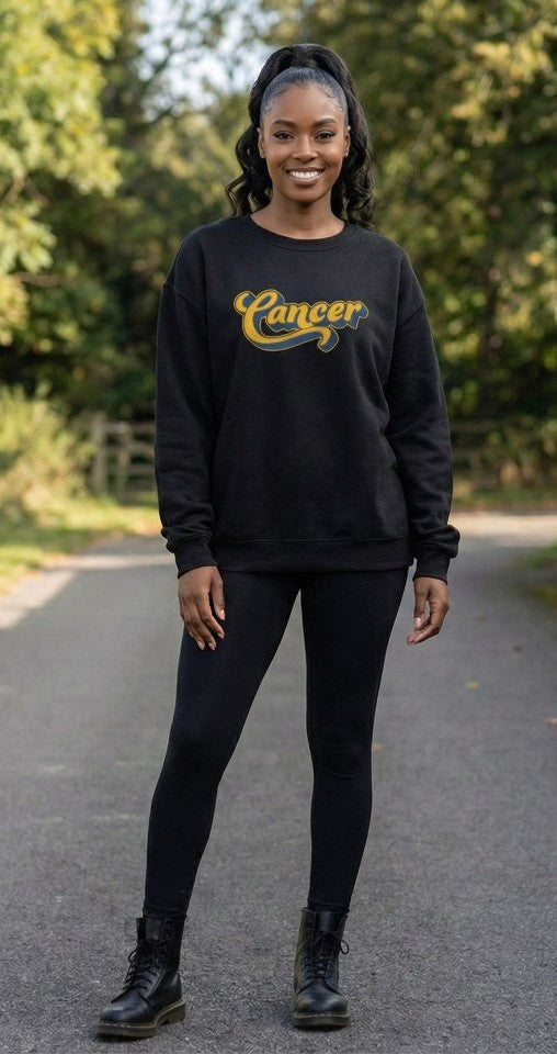 Cancer zodiac Unisex French Terry Crewneck Sweatshirt, Halloween Apparel, Casual Wear, Gifts for Friends, Cozy Graphics